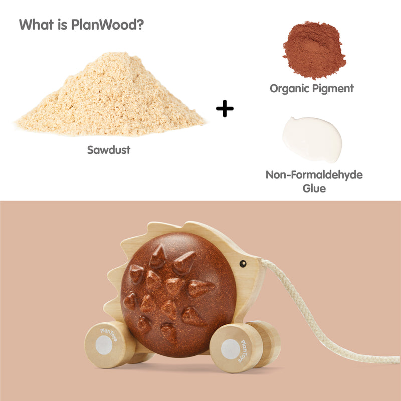 PULL ALONG HEDGEHOG BROWN