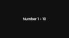 BRAILLE NUMBERS 1-10